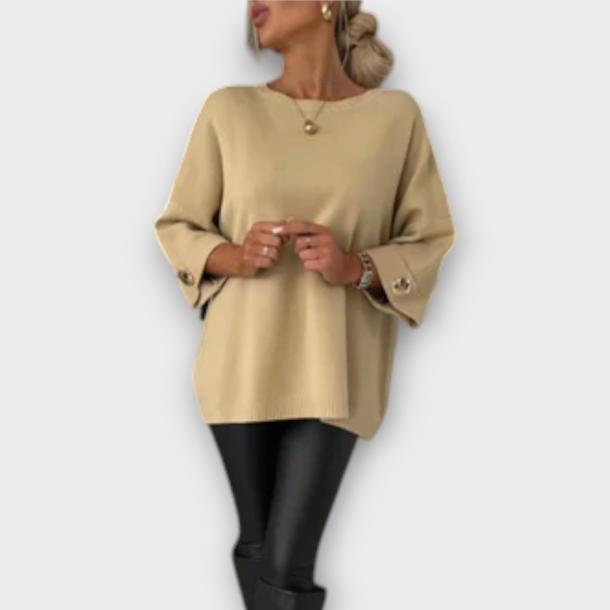 Tereza | Elegantní pletená blůza s volným střihem a stylovými detaily