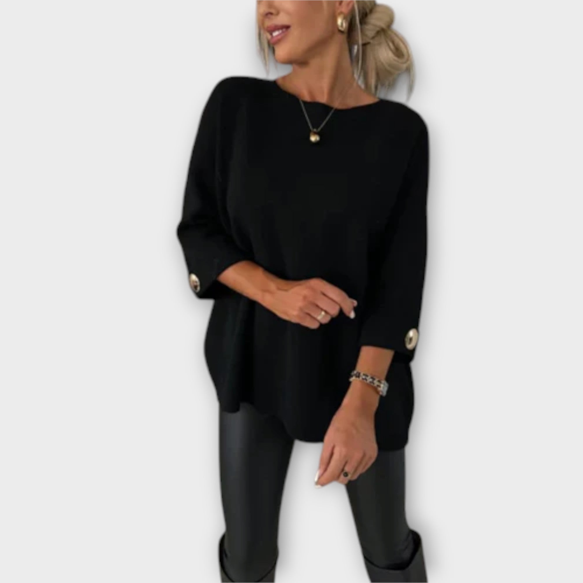 Tereza | Elegantní pletená blůza s volným střihem a stylovými detaily
