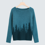 Ema | Pletený Svetr s Lesním Vzorem