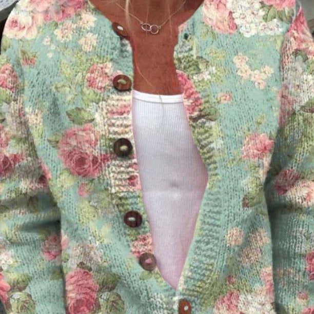 Merryn - Květinový pletený cardigan