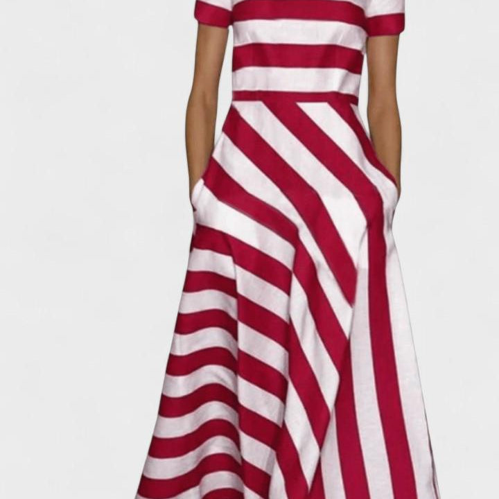 Noelle | Pruhované dlouhé šaty
