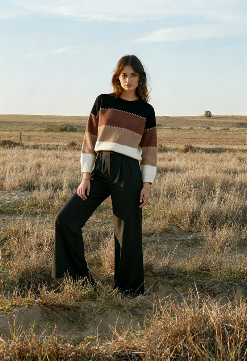 Karolína | Stylový pruhovaný svetr